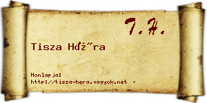 Tisza Héra névjegykártya